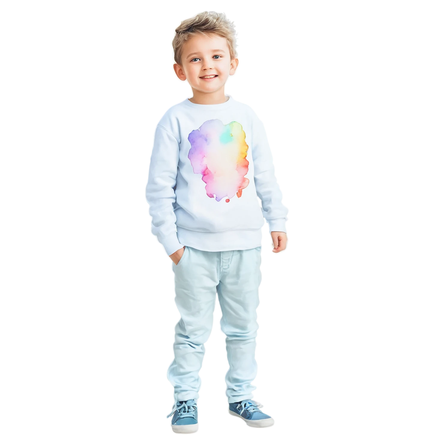 Boy watercolor sticker isolated on transparent background #13383