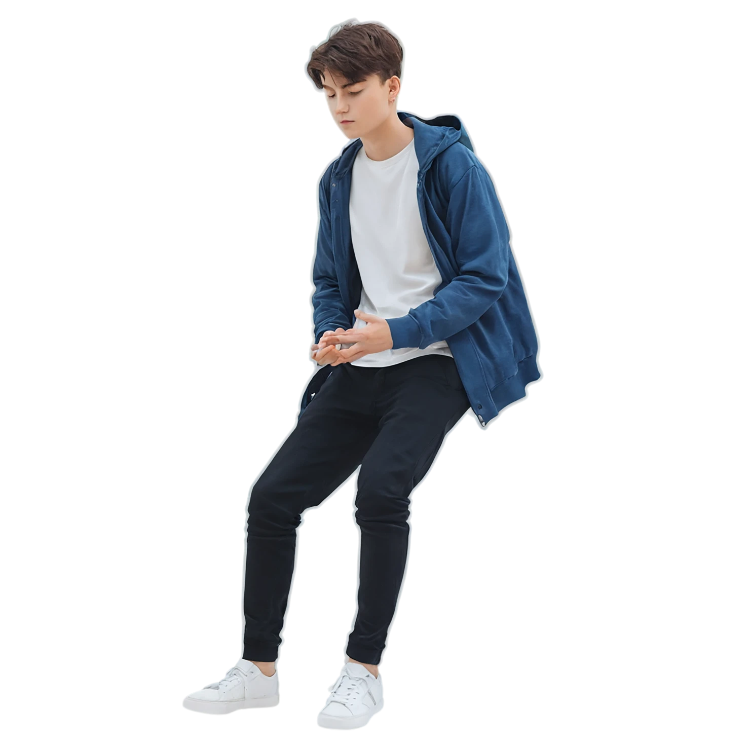 Boy watercolor sticker isolated on transparent background #13384