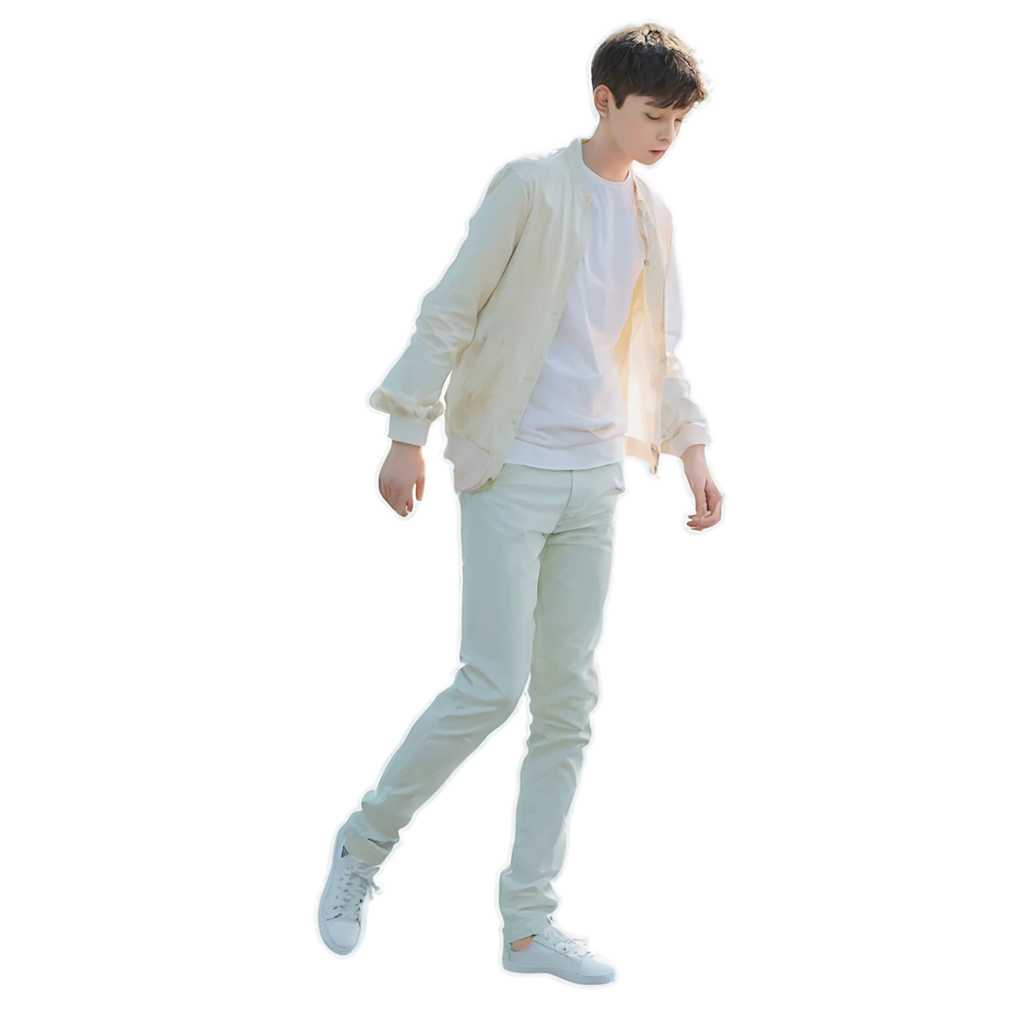 Boy watercolor sticker isolated on transparent background #13387