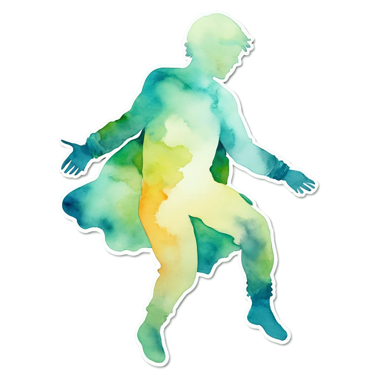 Boy watercolor sticker isolated on transparent background #13393