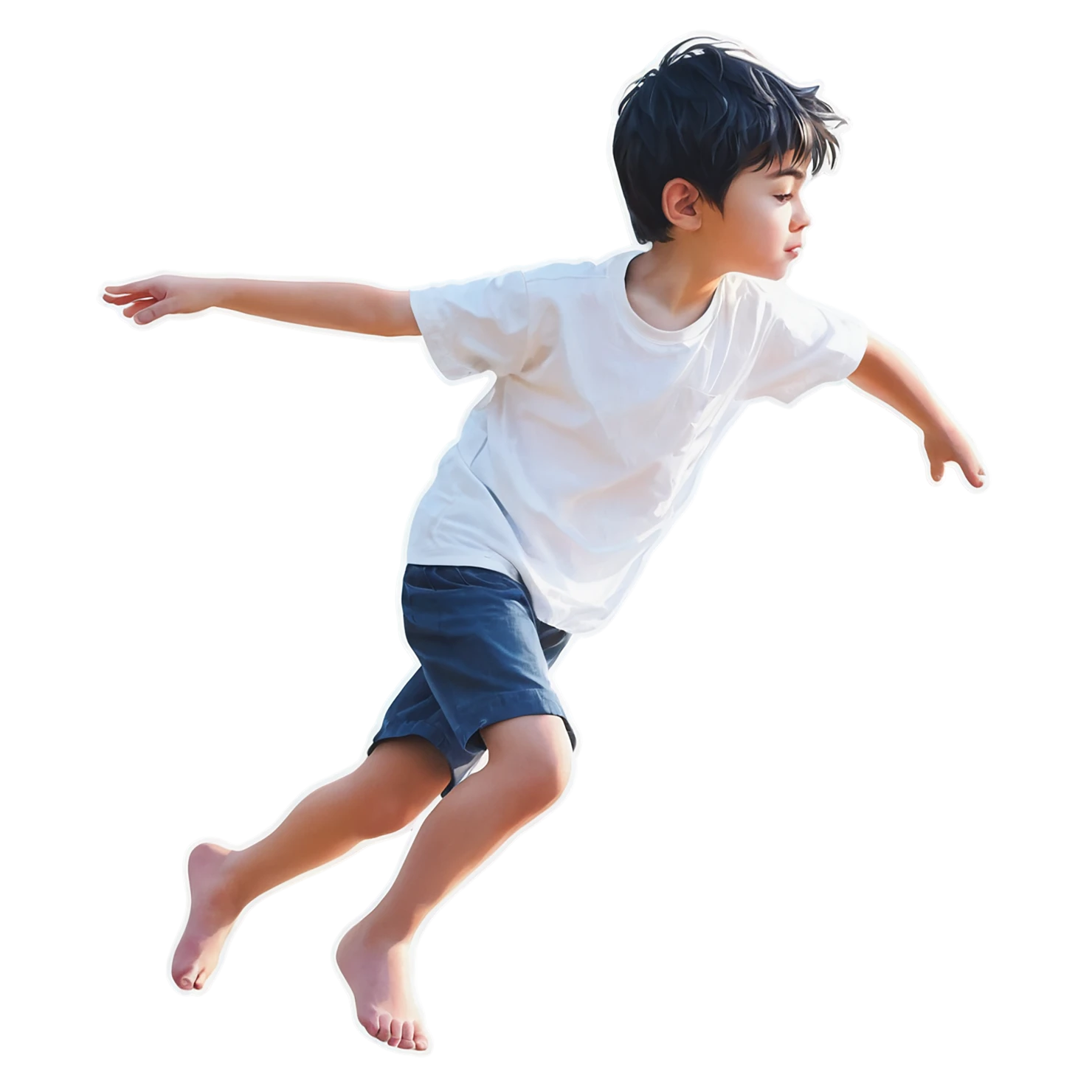 Boy watercolor sticker isolated on transparent background #13396