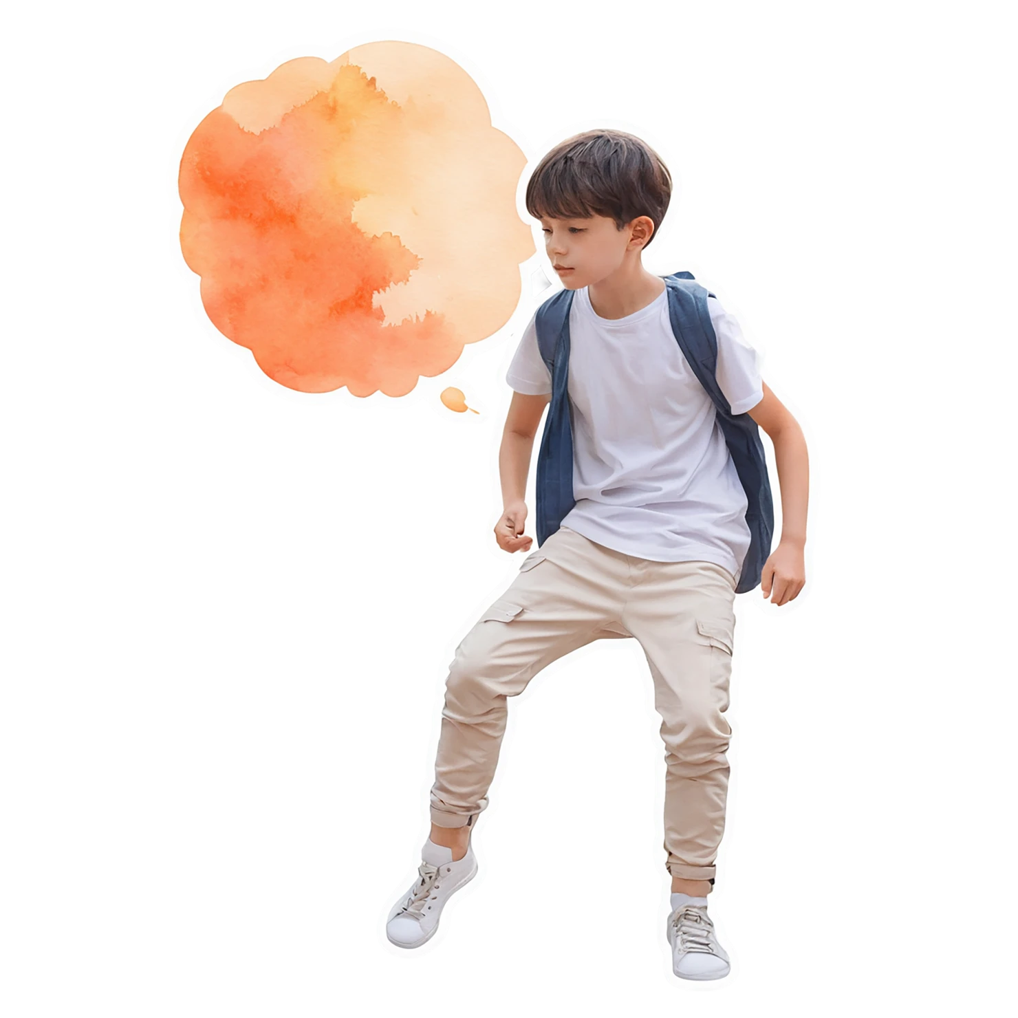 Boy watercolor sticker isolated on transparent background #13401