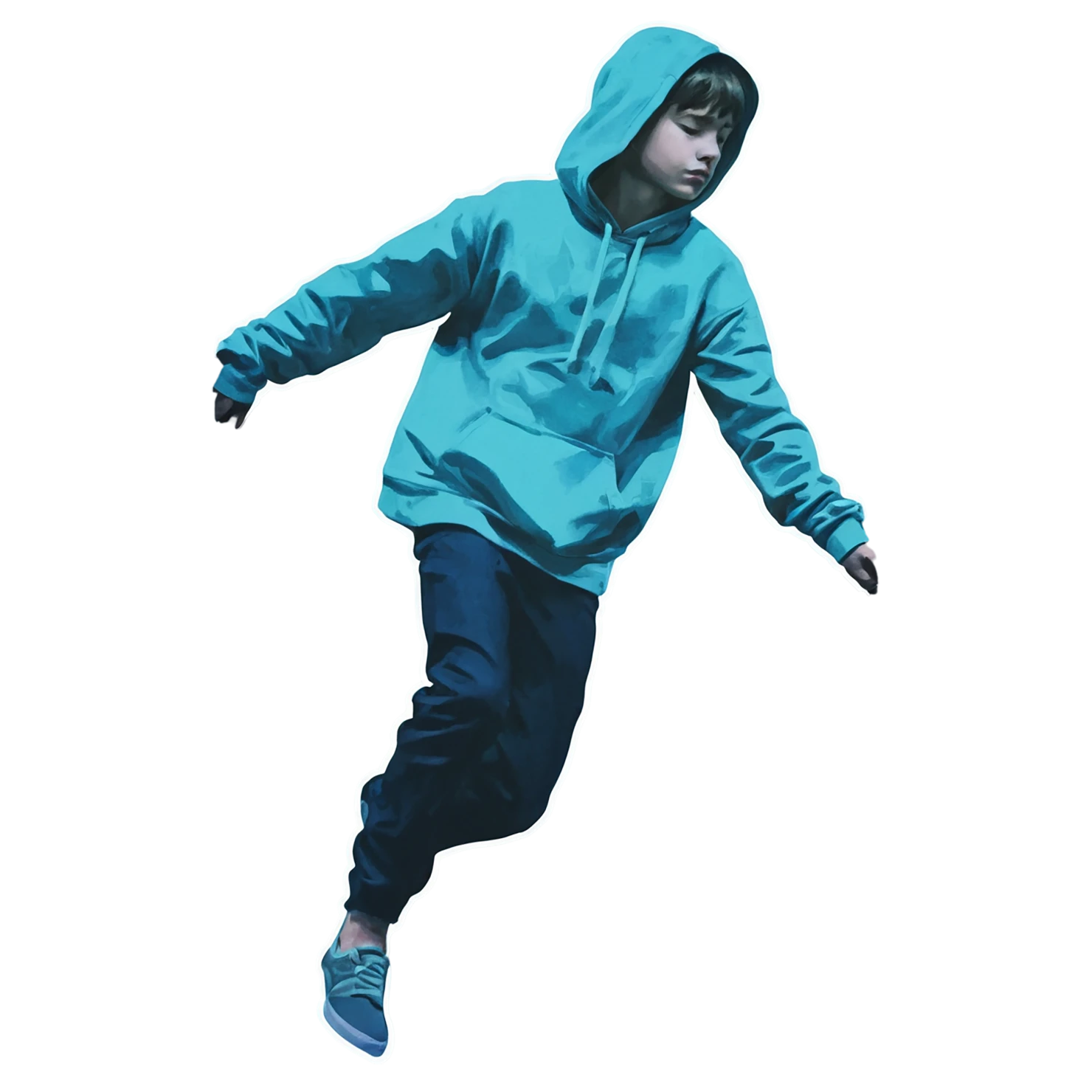 Boy watercolor sticker isolated on transparent background #13405