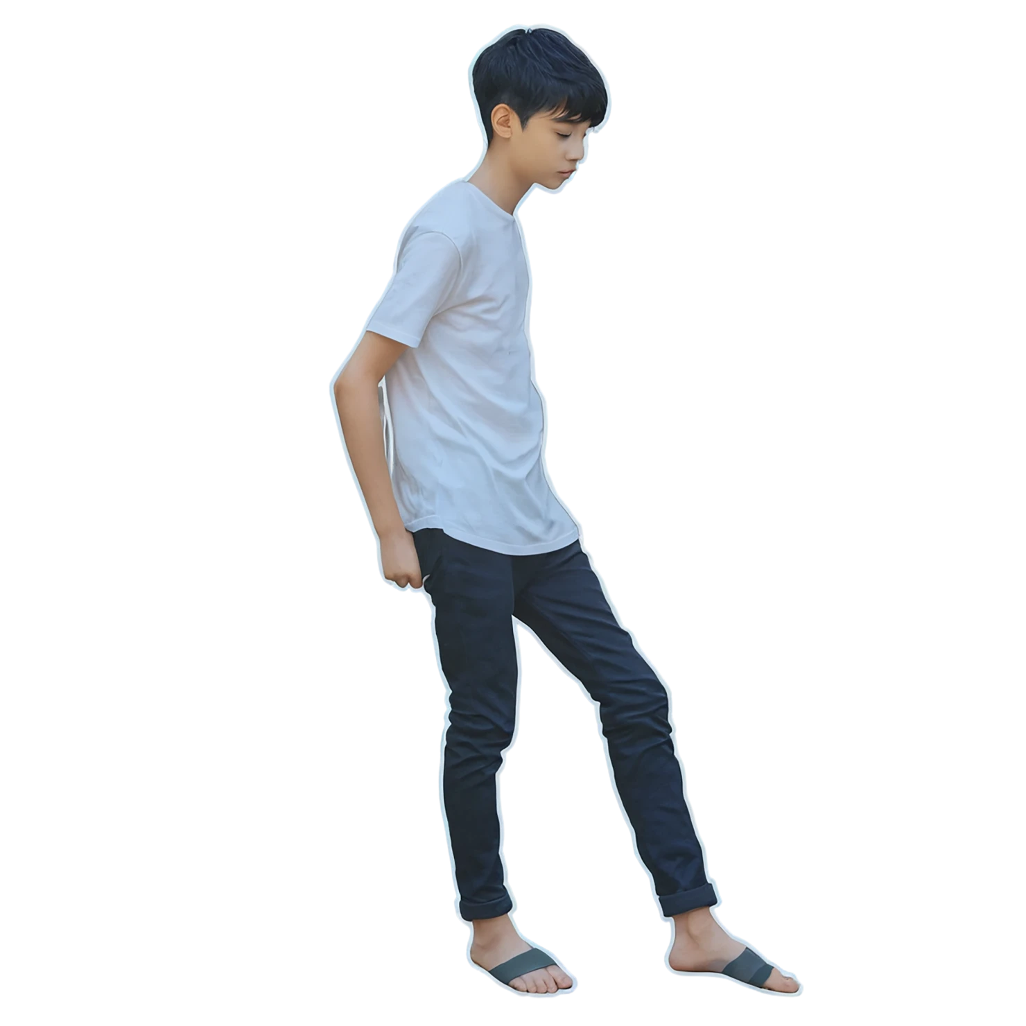 Boy watercolor sticker isolated on transparent background #13424