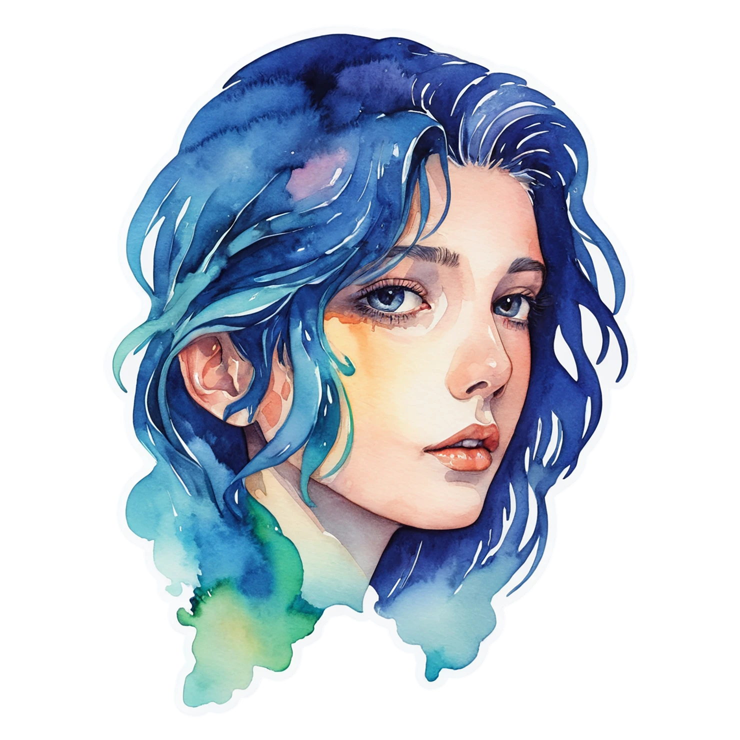 Boy watercolor sticker isolated on transparent background #13429