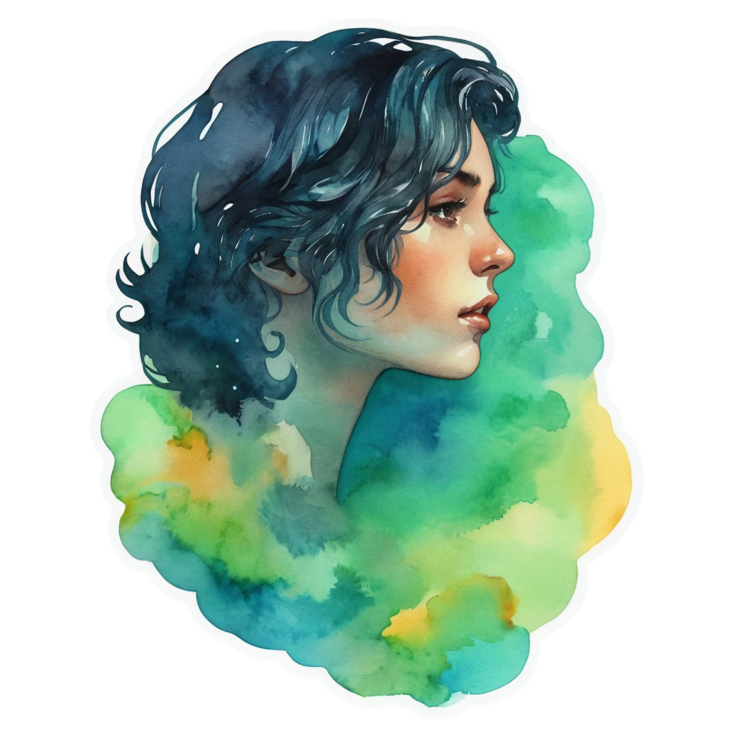 Boy watercolor sticker isolated on transparent background #13437
