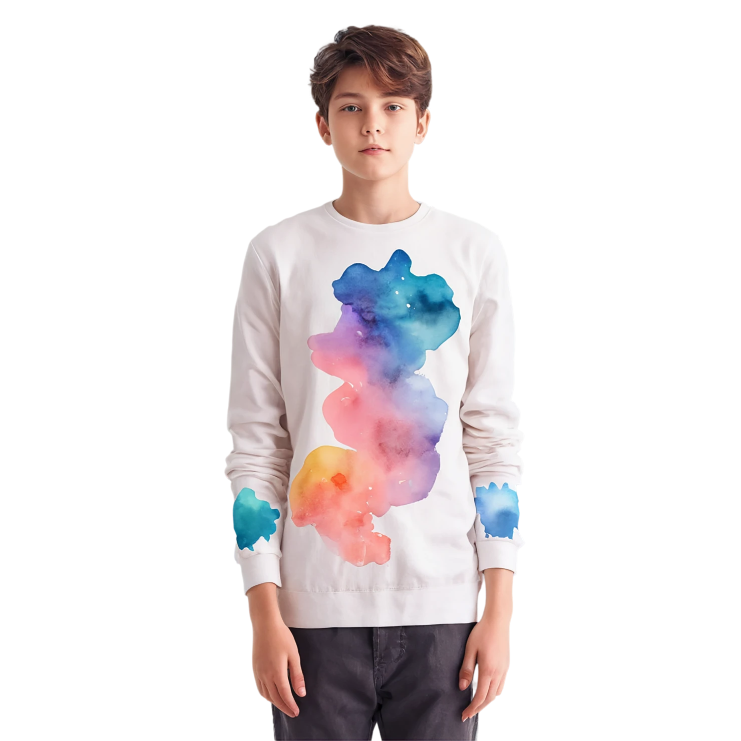 Boy watercolor sticker isolated on transparent background #13443