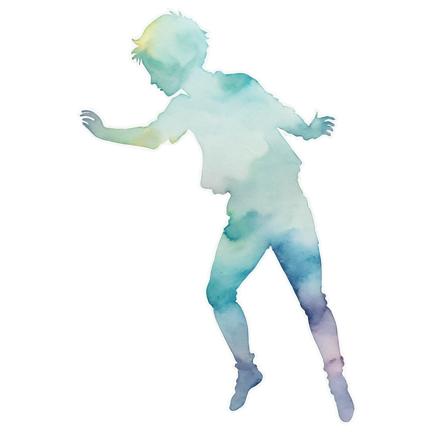 Boy watercolor sticker isolated on transparent background #13448
