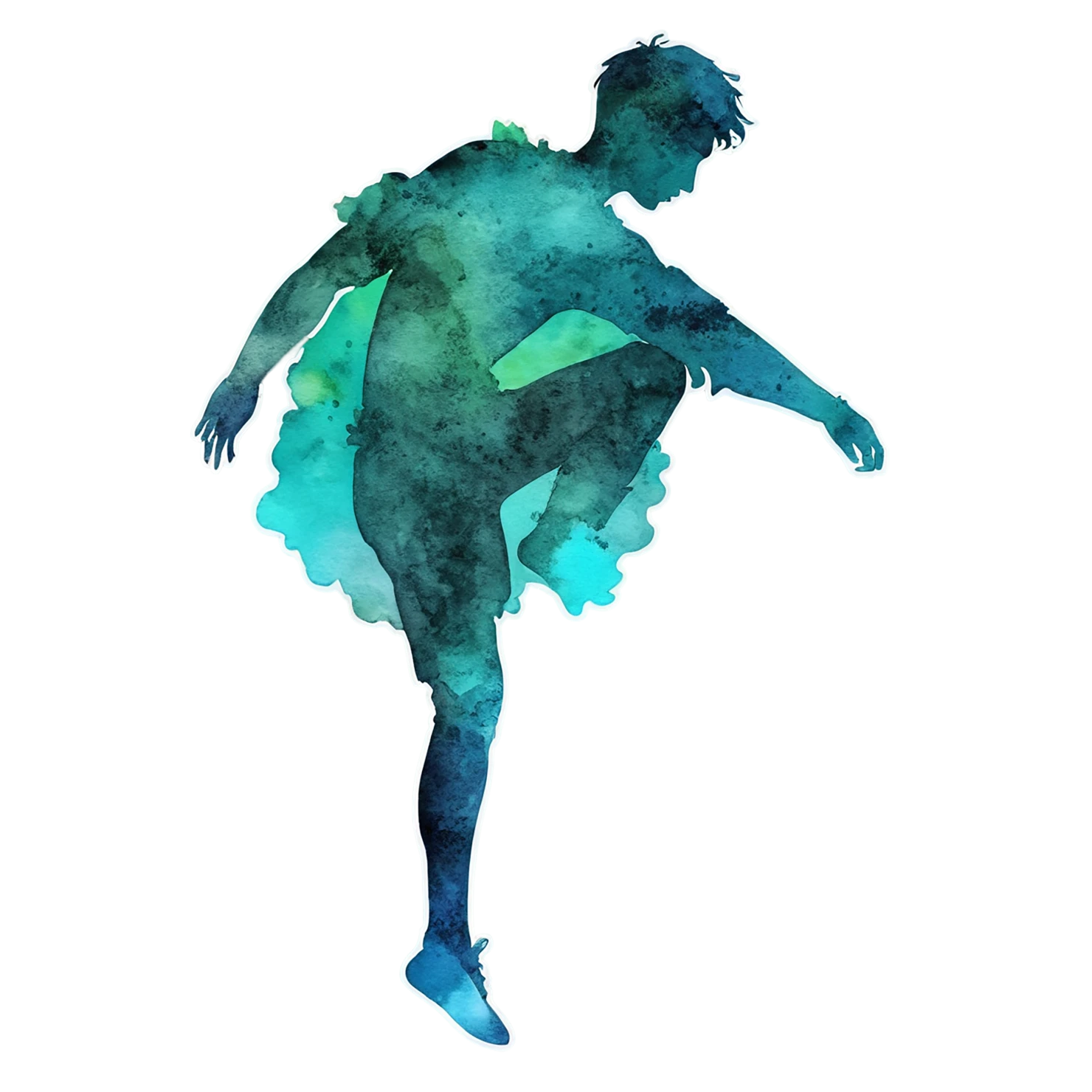 Boy watercolor sticker isolated on transparent background #13450