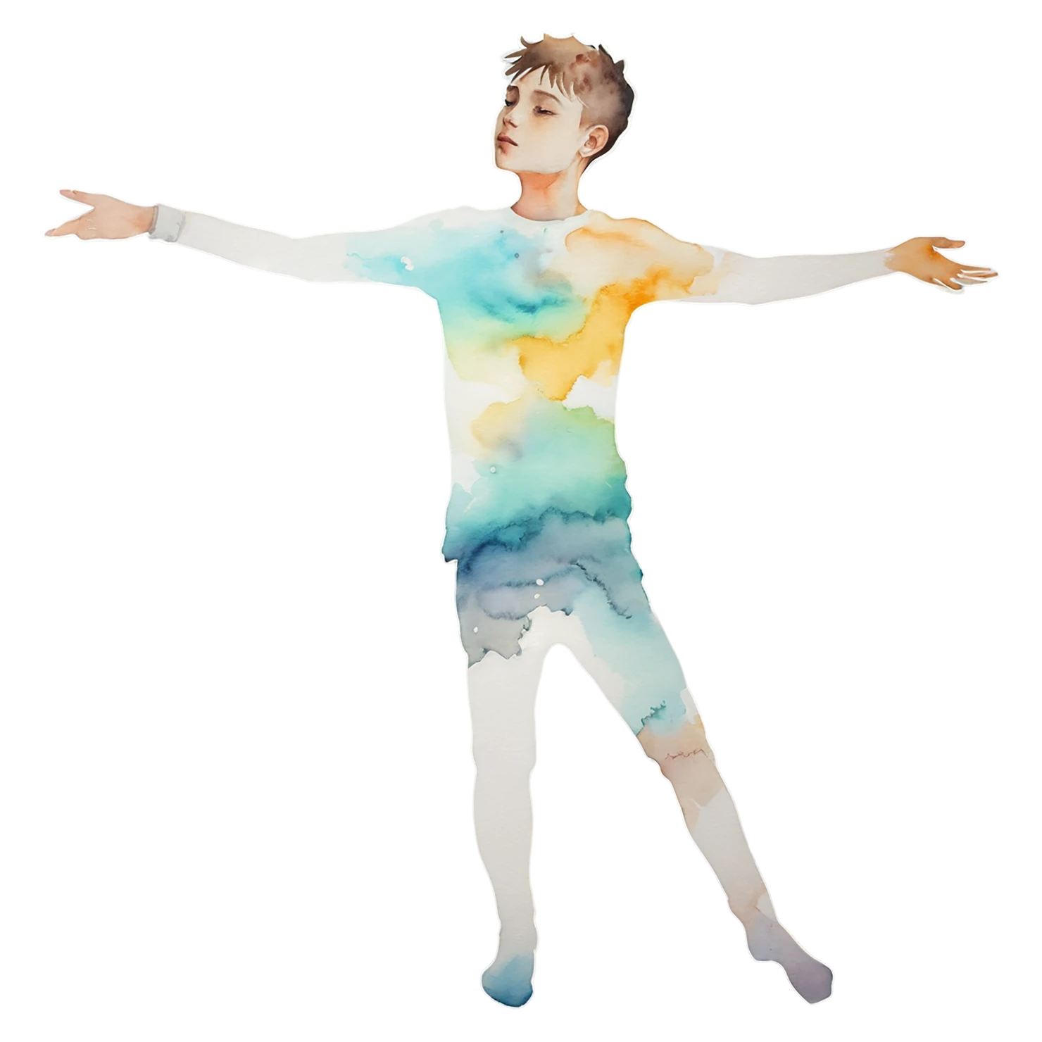 Boy watercolor sticker isolated on transparent background #13452