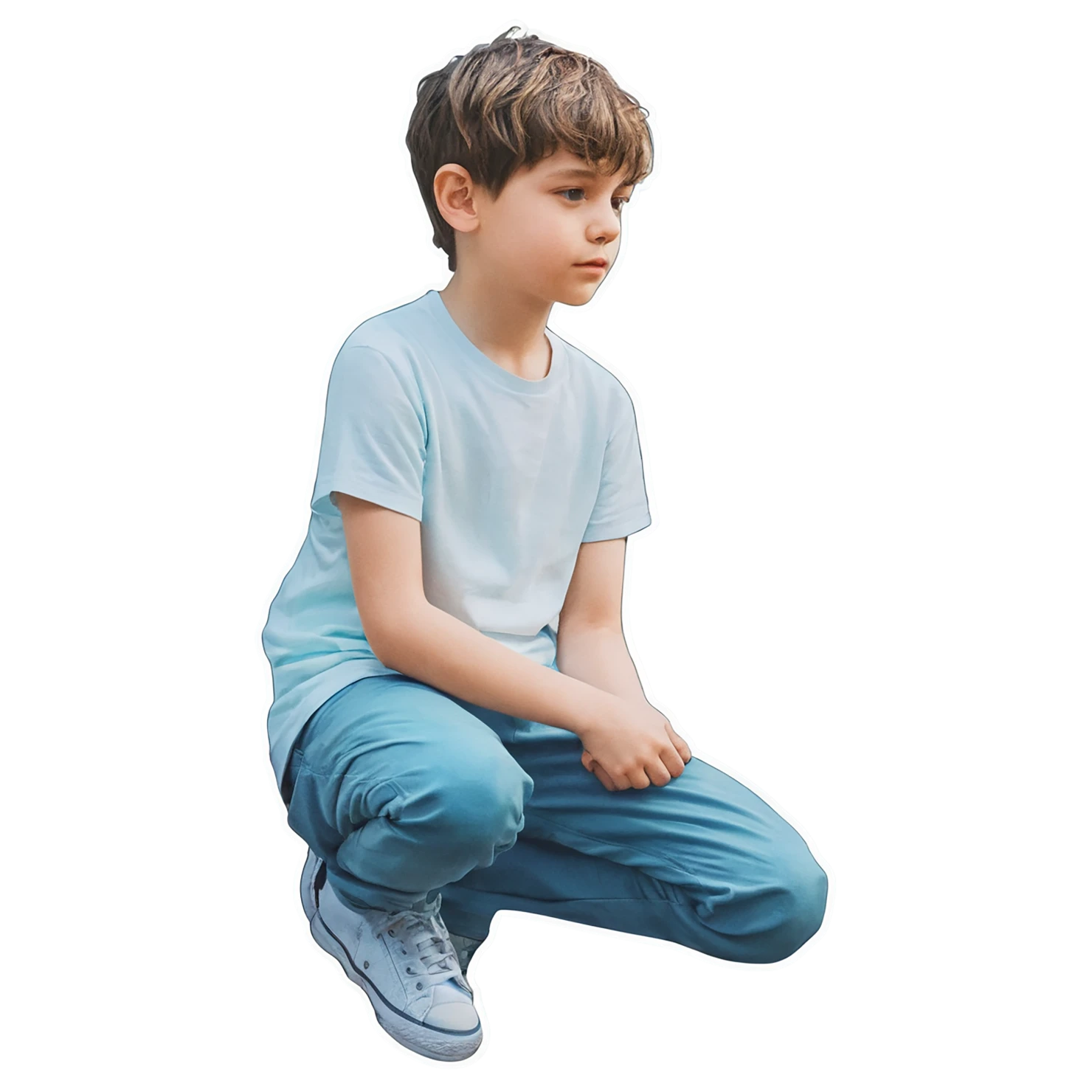 Boy watercolor sticker isolated on transparent background #13470