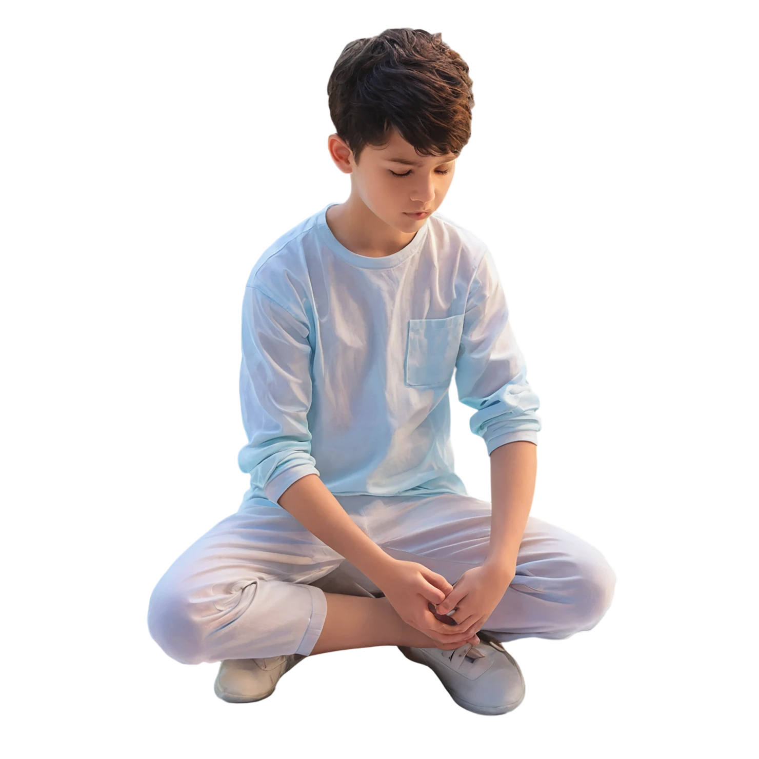 Boy watercolor sticker isolated on transparent background #13471