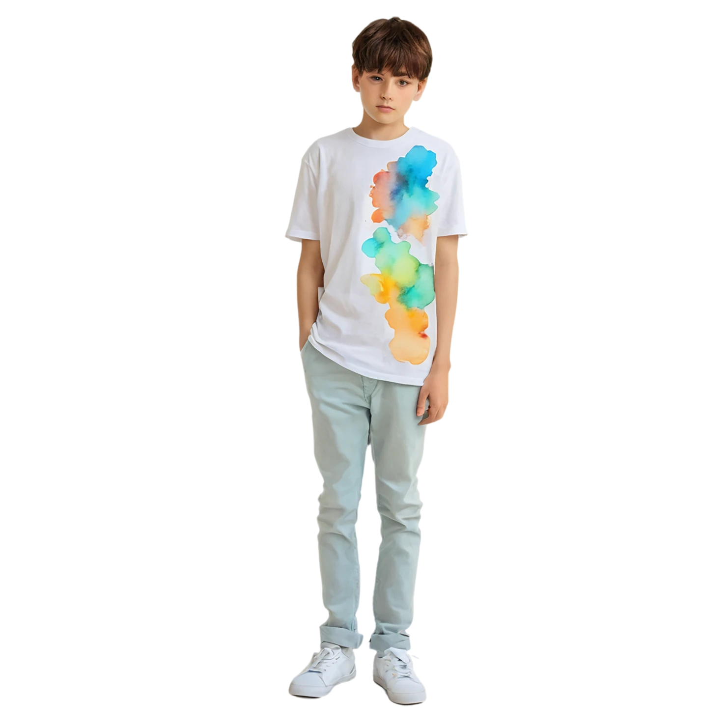 Boy watercolor sticker isolated on transparent background #13474