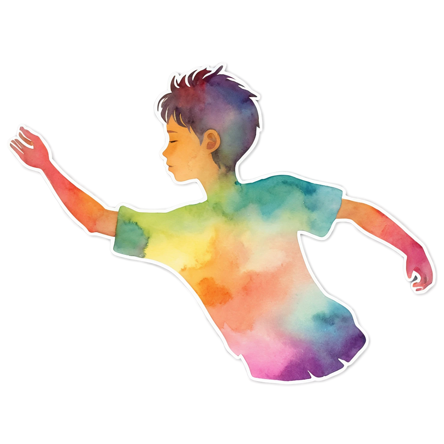 Boy watercolor sticker isolated on transparent background #13482