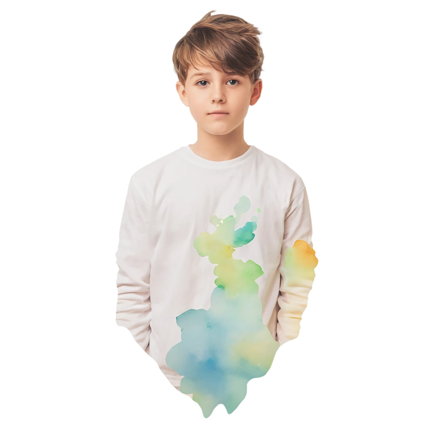 Boy watercolor sticker isolated on transparent background #13483