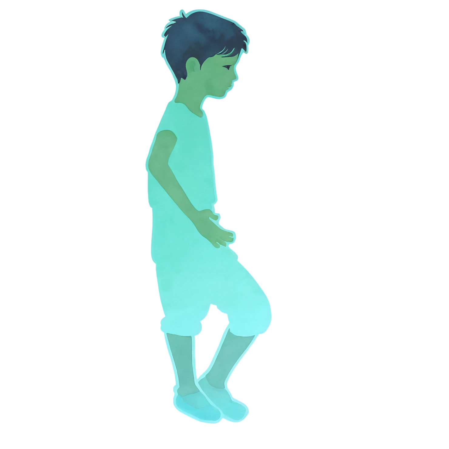 Boy watercolor sticker isolated on transparent background #13492