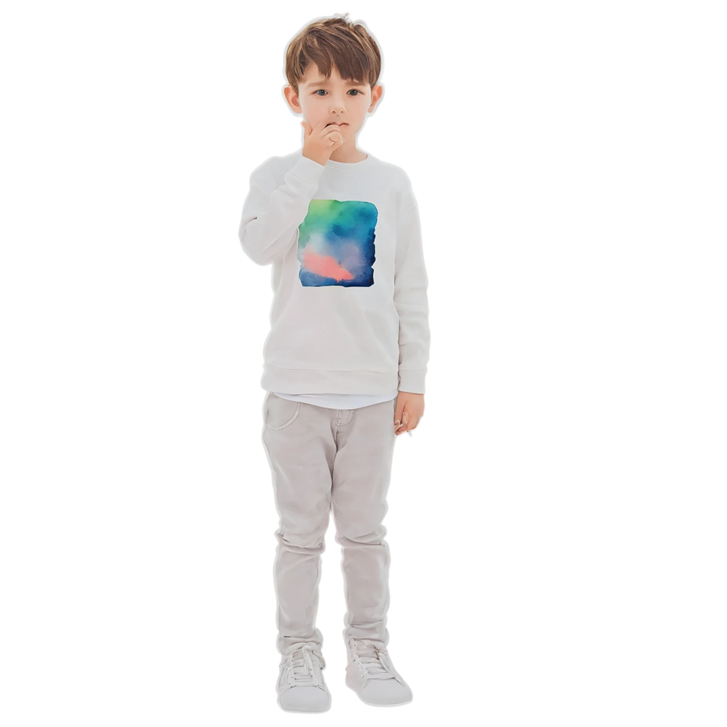 Boy watercolor sticker isolated on transparent background #13496
