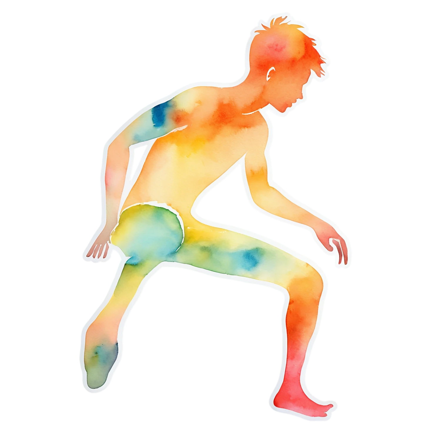 Boy watercolor sticker isolated on transparent background #13505