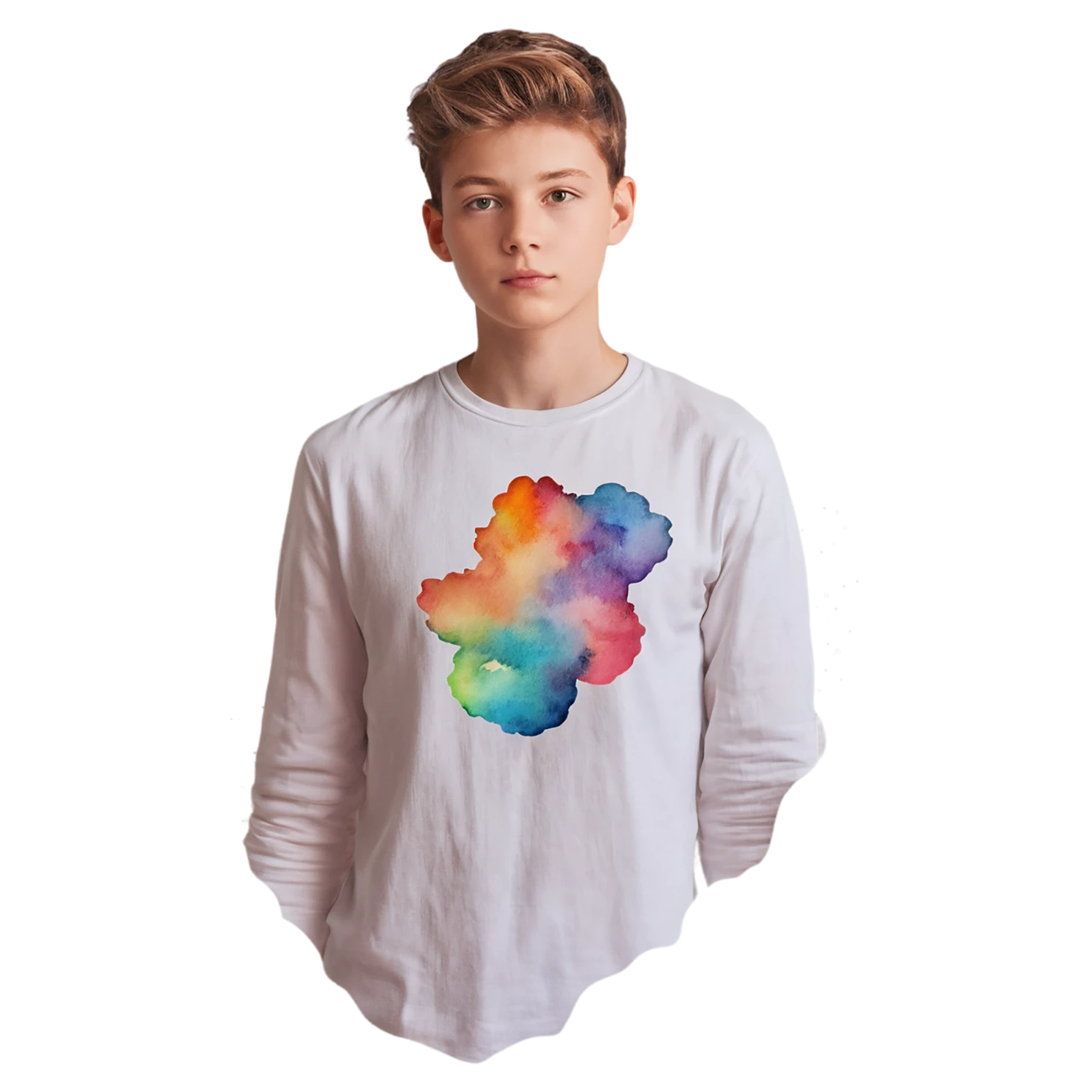 Boy watercolor sticker isolated on transparent background #13510