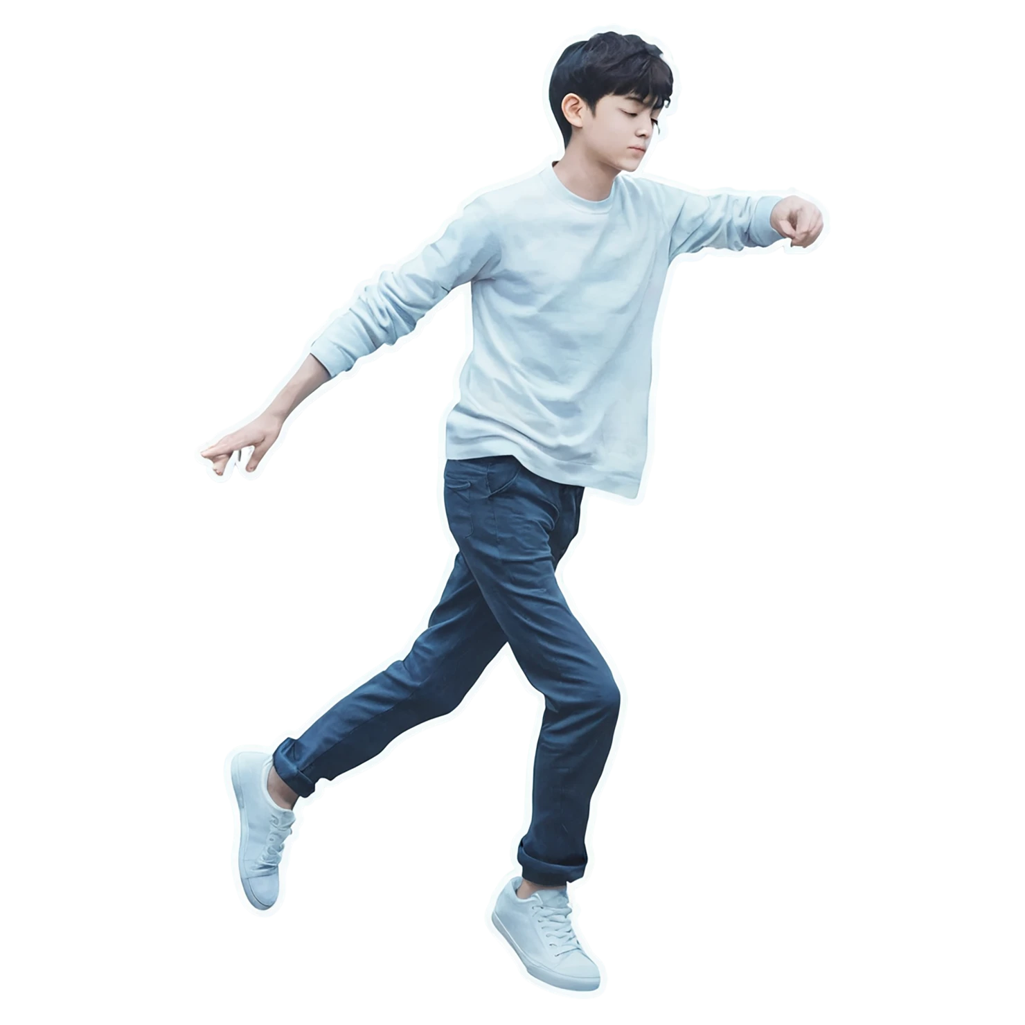 Boy watercolor sticker isolated on transparent background #13517