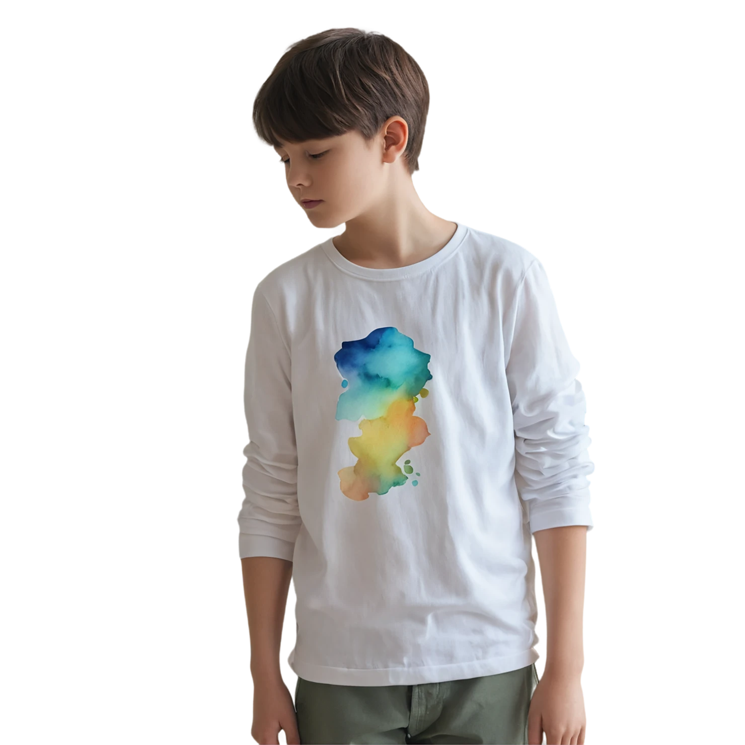 Boy watercolor sticker isolated on transparent background #13518
