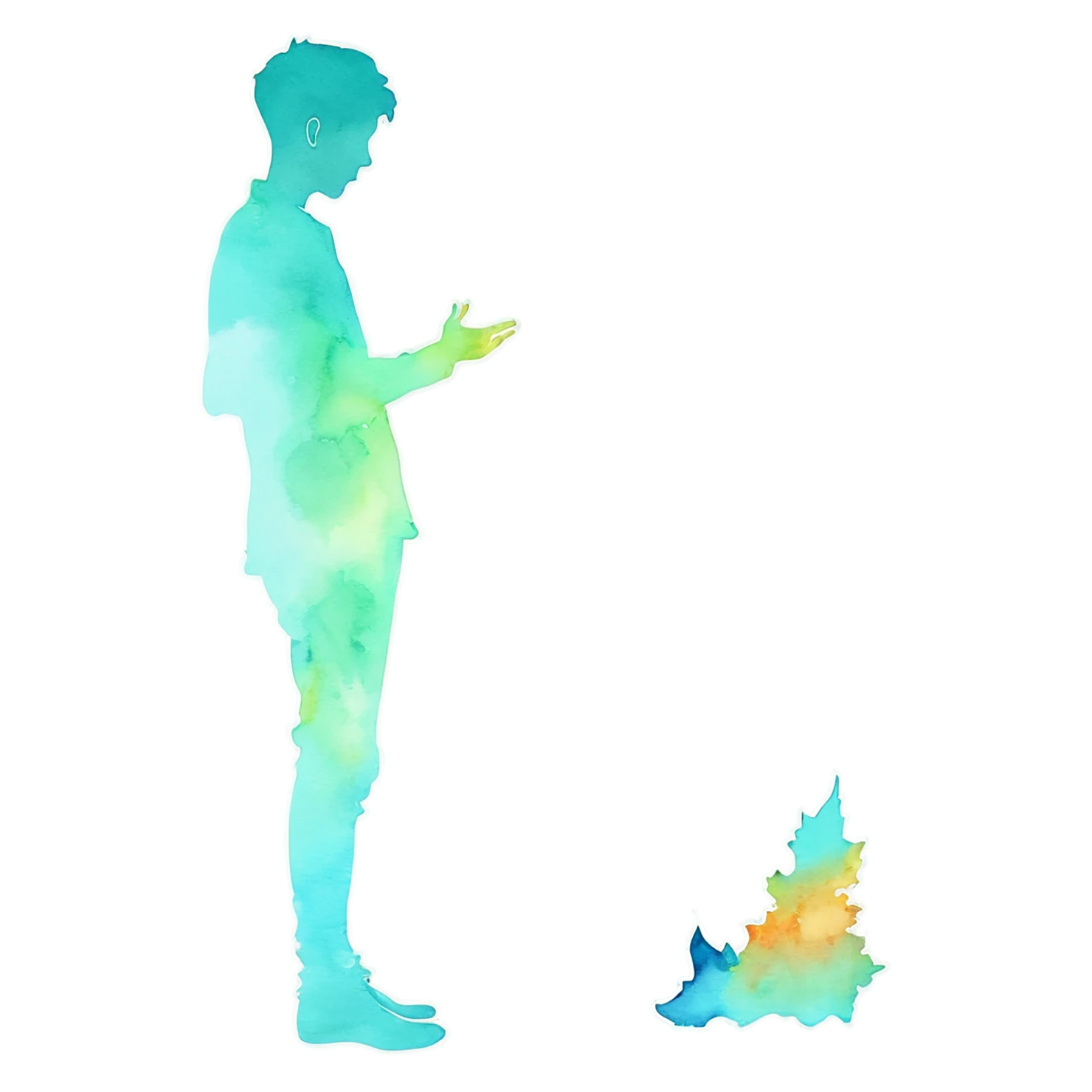 Boy watercolor sticker isolated on transparent background #13519