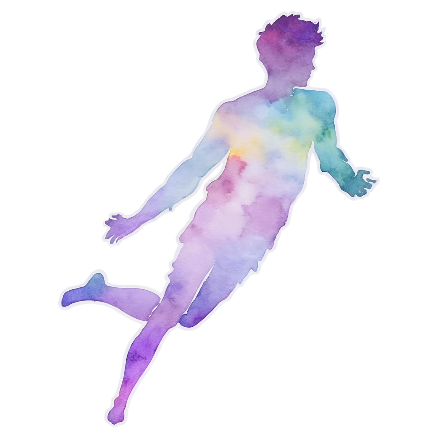 Boy watercolor sticker isolated on transparent background #13527