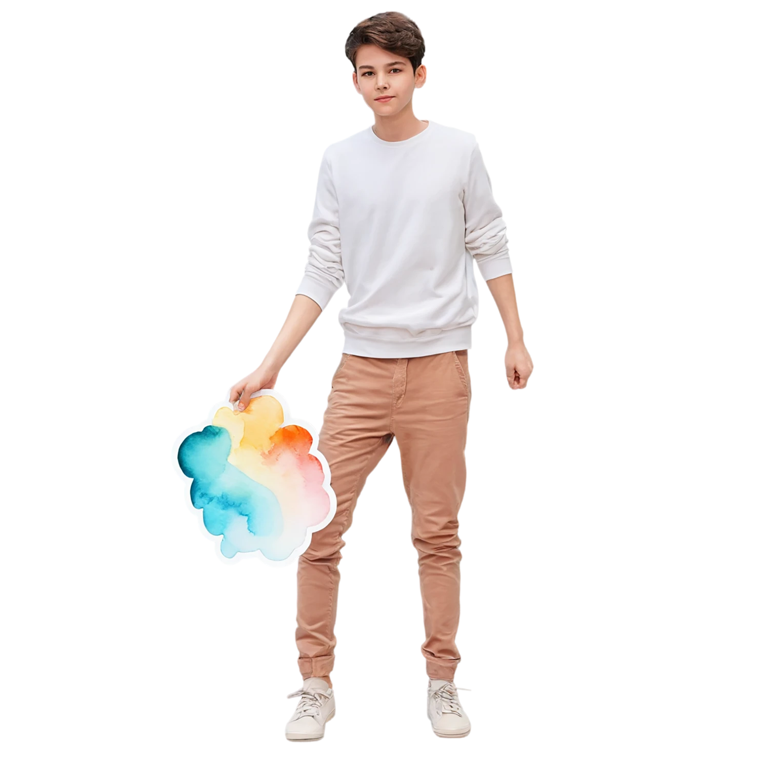 Boy watercolor sticker isolated on transparent background #13536