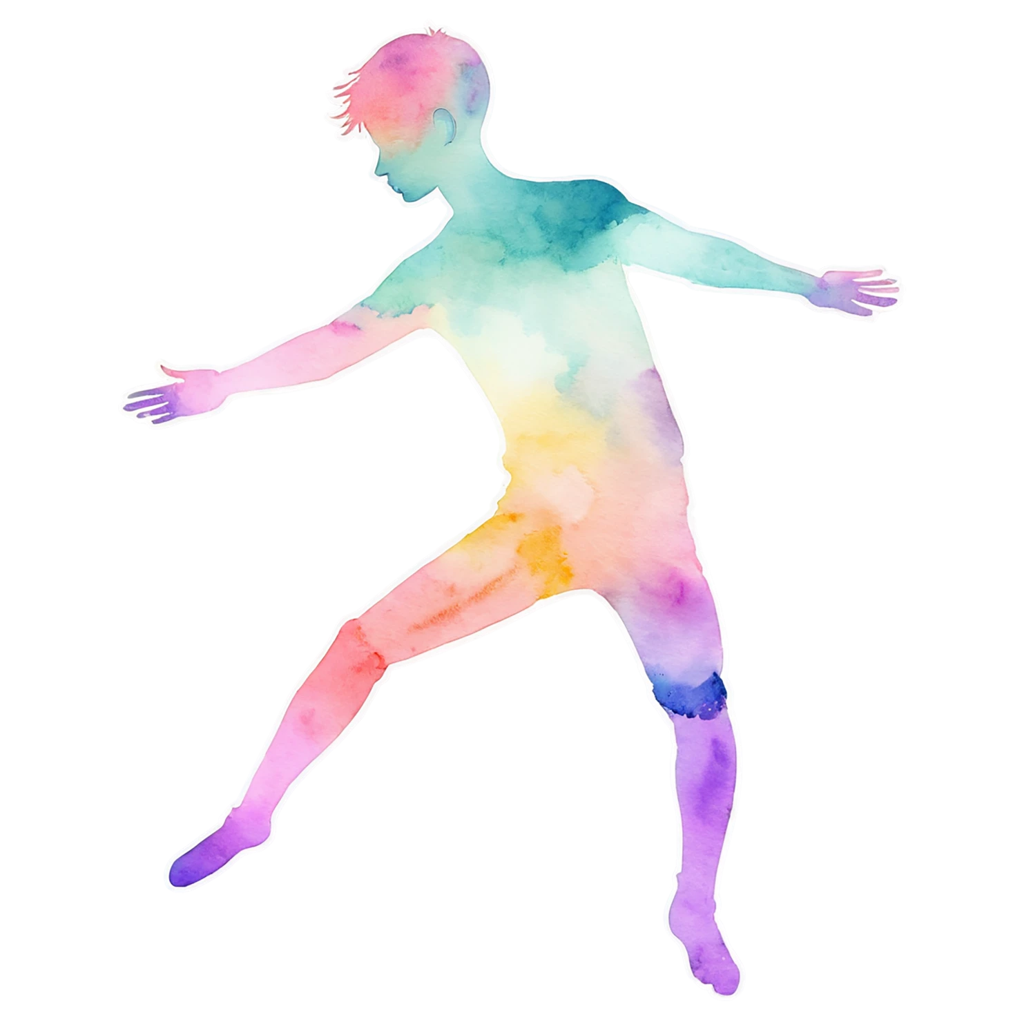 Boy watercolor sticker isolated on transparent background #13546