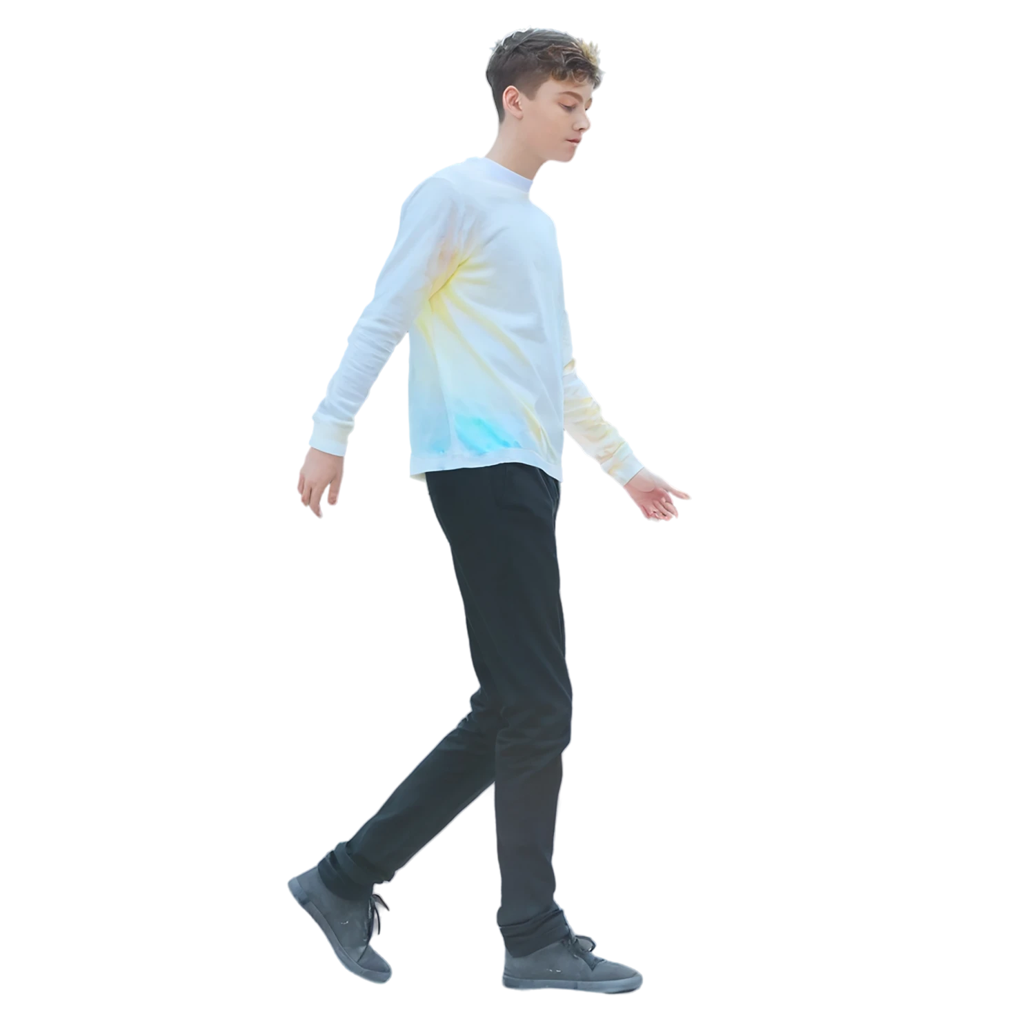 Boy watercolor sticker isolated on transparent background #13551