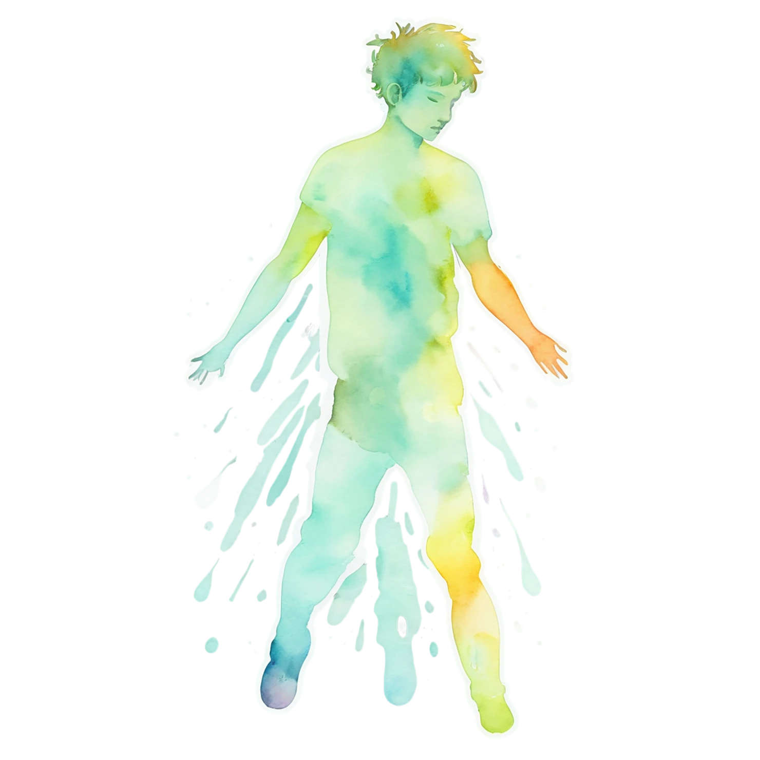 Boy watercolor sticker isolated on transparent background #13552