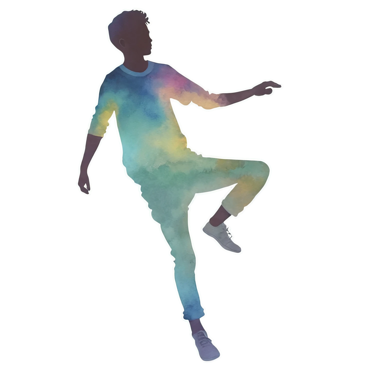 Boy watercolor sticker isolated on transparent background #13553