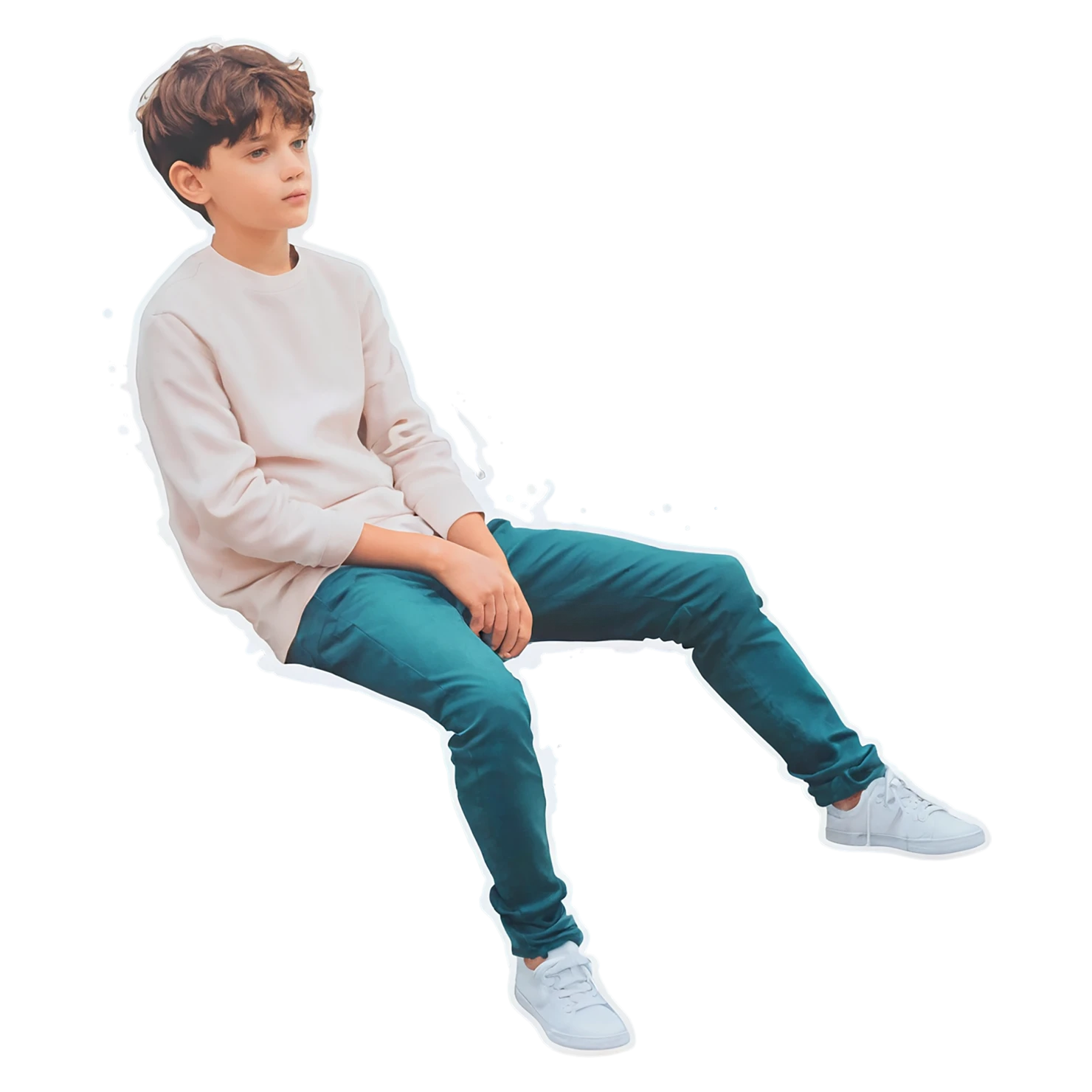 Boy watercolor sticker isolated on transparent background #13557
