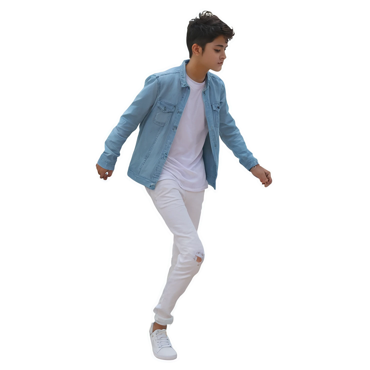 Boy watercolor sticker isolated on transparent background #13559