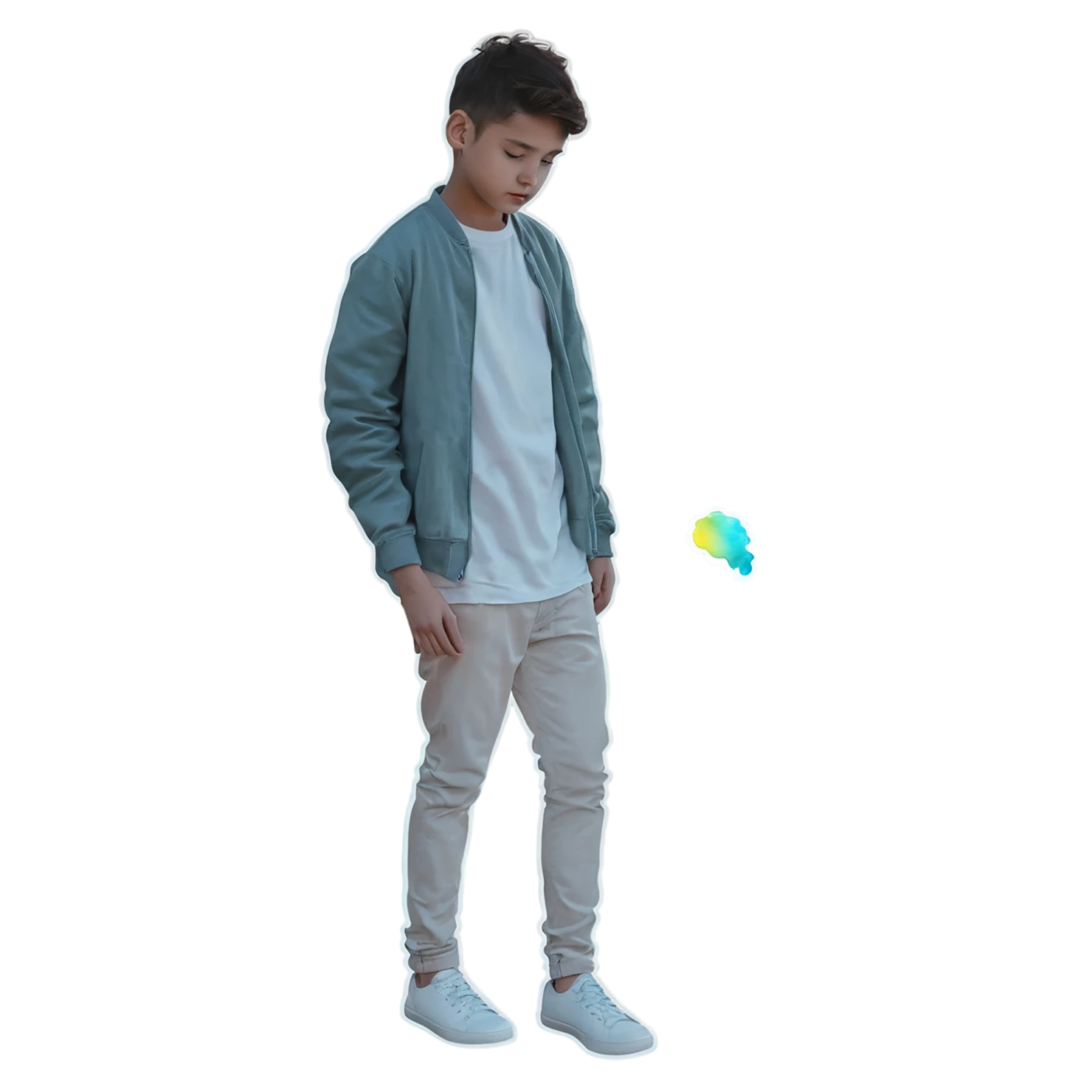 Boy watercolor sticker isolated on transparent background #13560