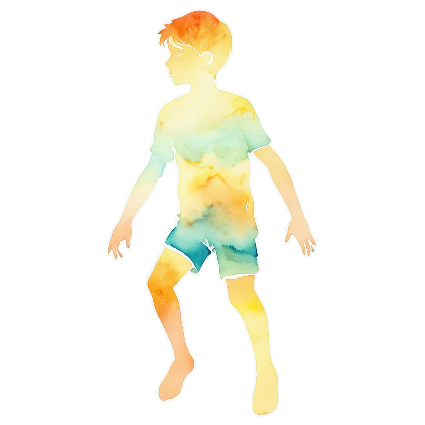 Boy watercolor sticker isolated on transparent background #13562