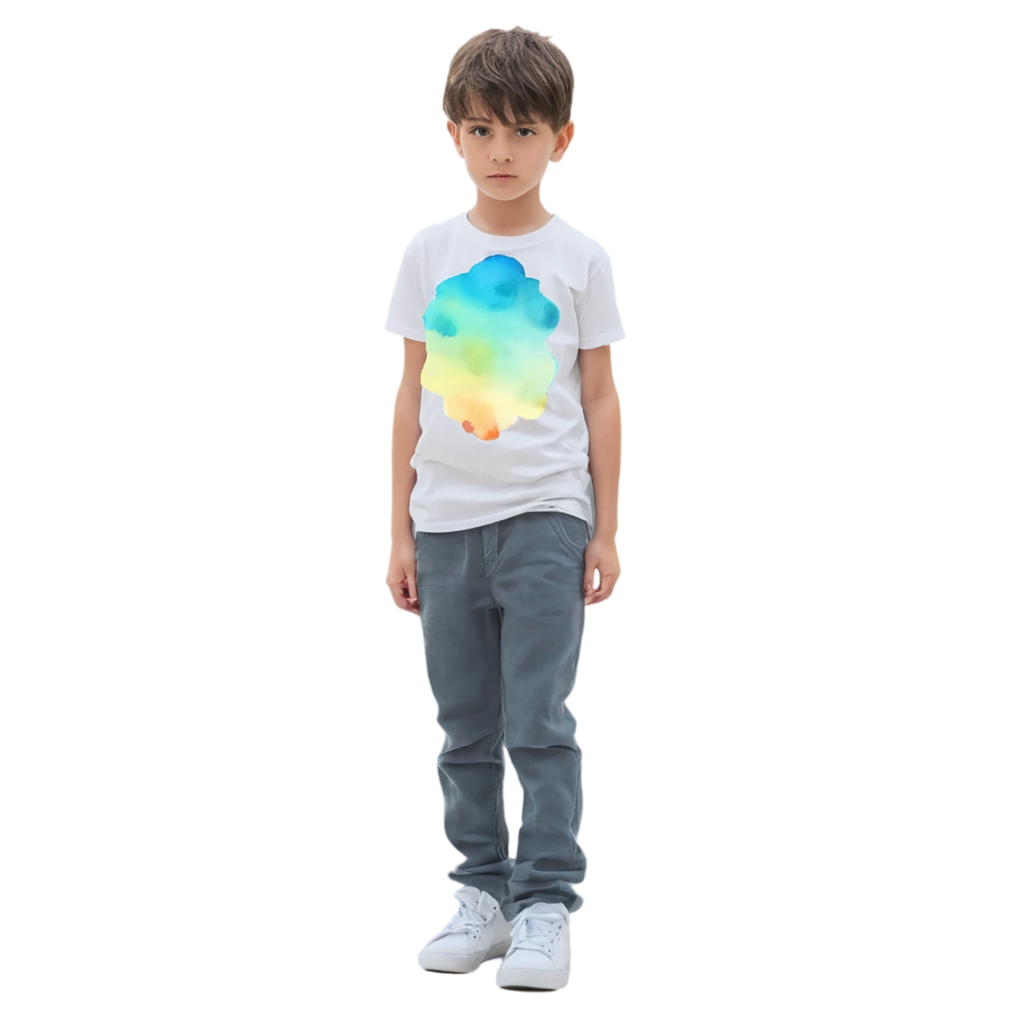 Boy watercolor sticker isolated on transparent background #13565
