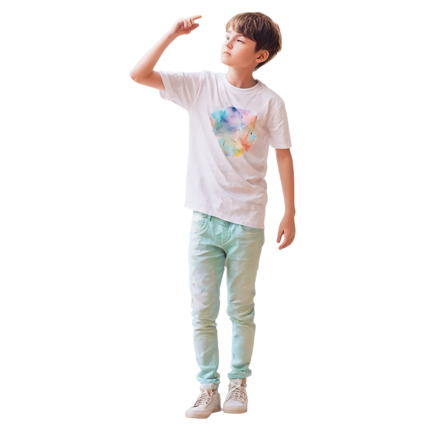 Boy watercolor sticker isolated on transparent background #13568