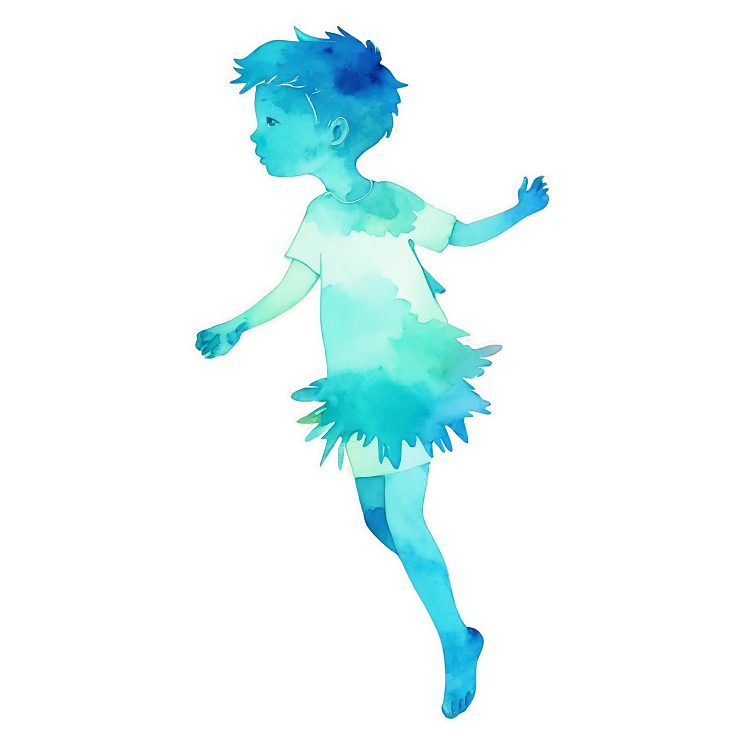 Boy watercolor sticker isolated on transparent background #13573