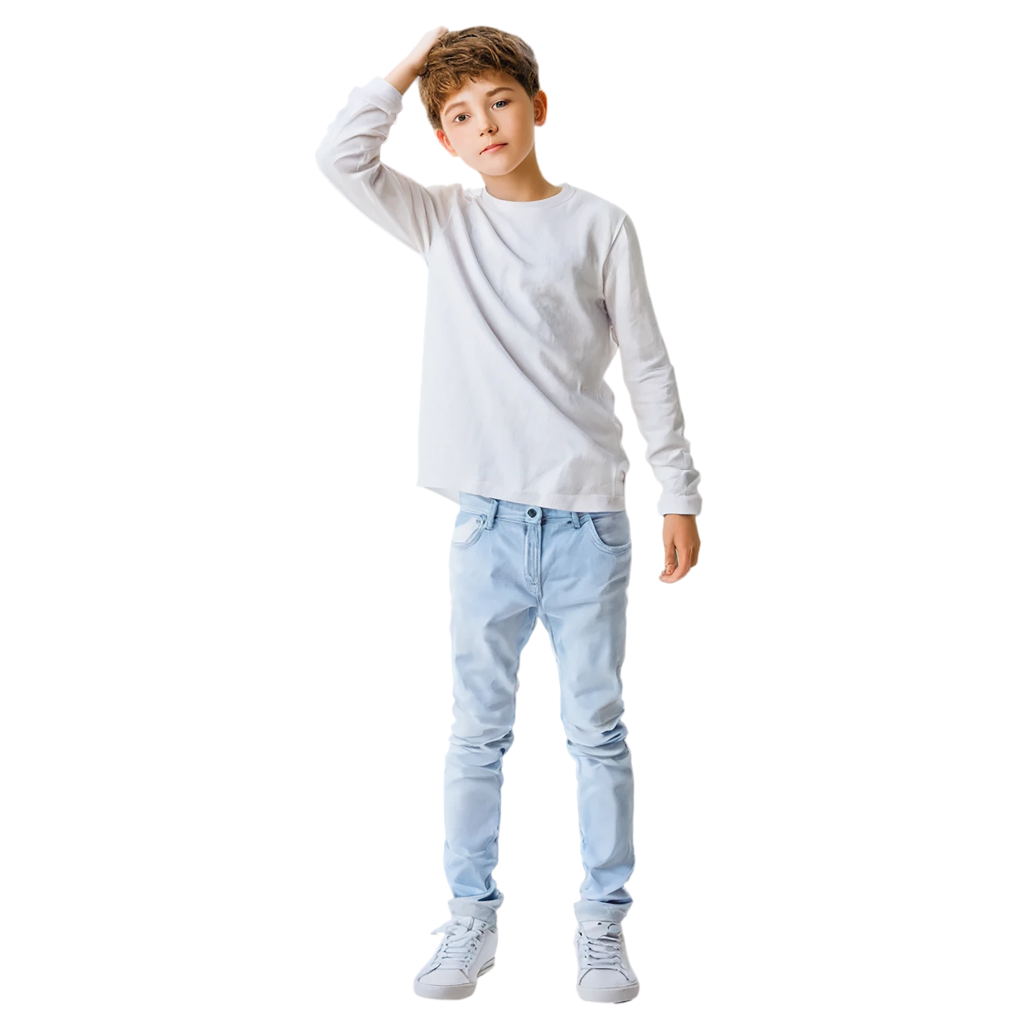 Boy watercolor sticker isolated on transparent background #13574