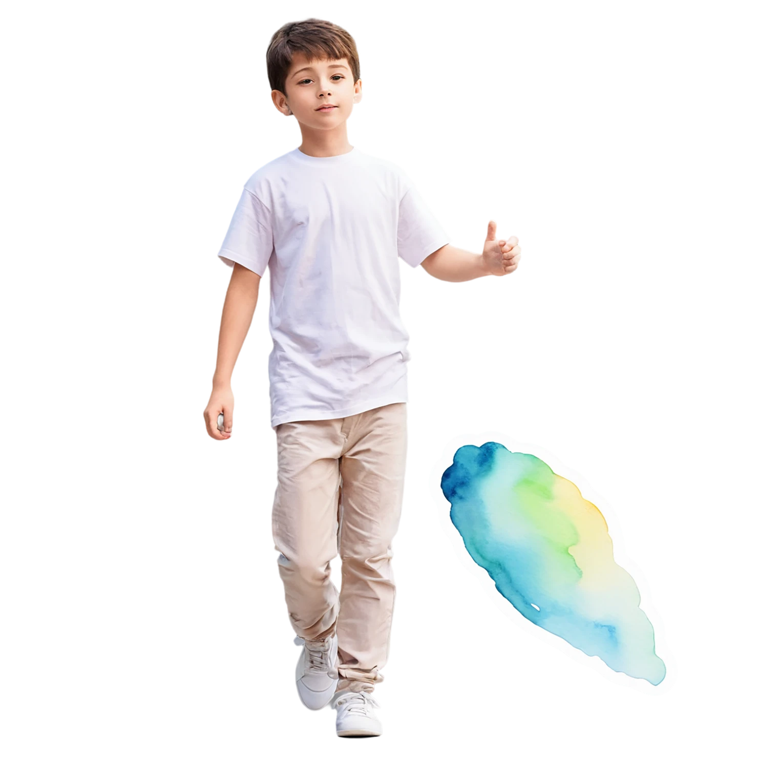 Boy watercolor sticker isolated on transparent background #13575
