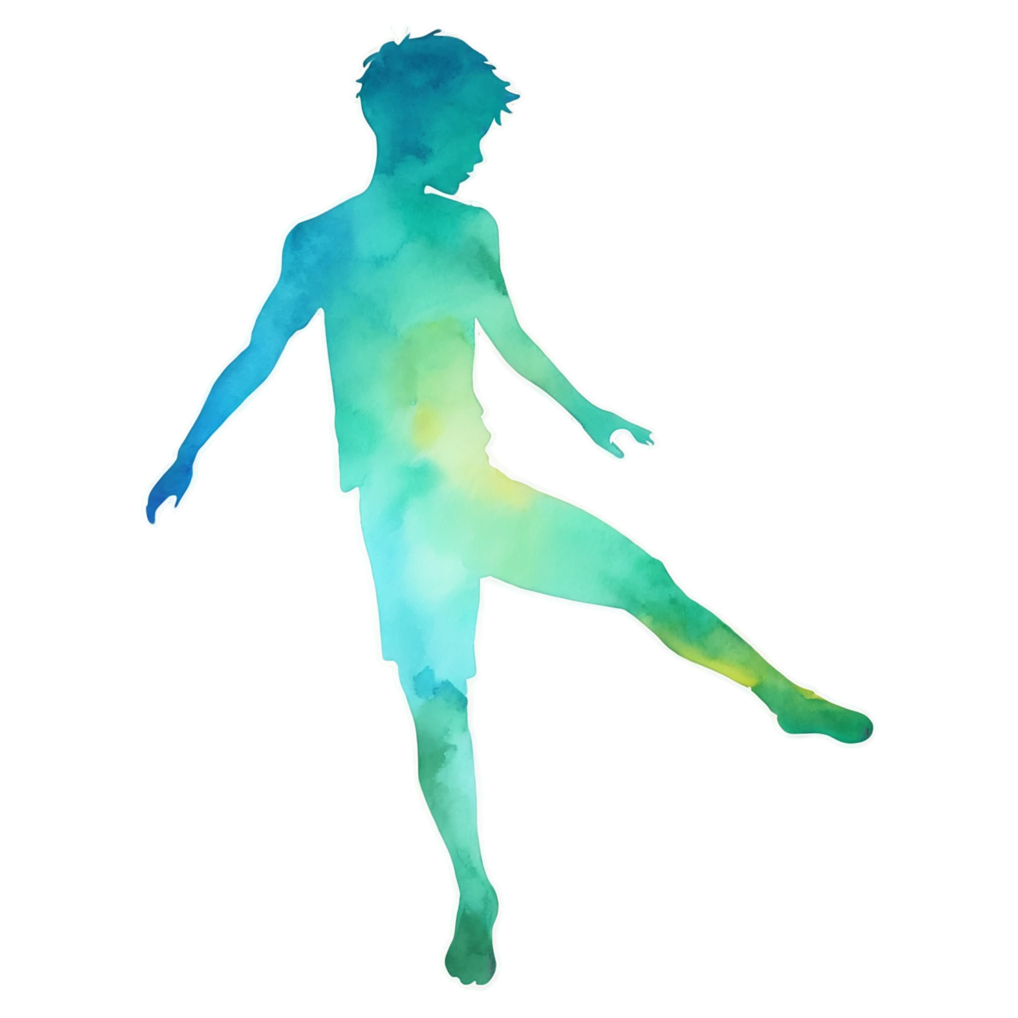 Boy watercolor sticker isolated on transparent background #13578