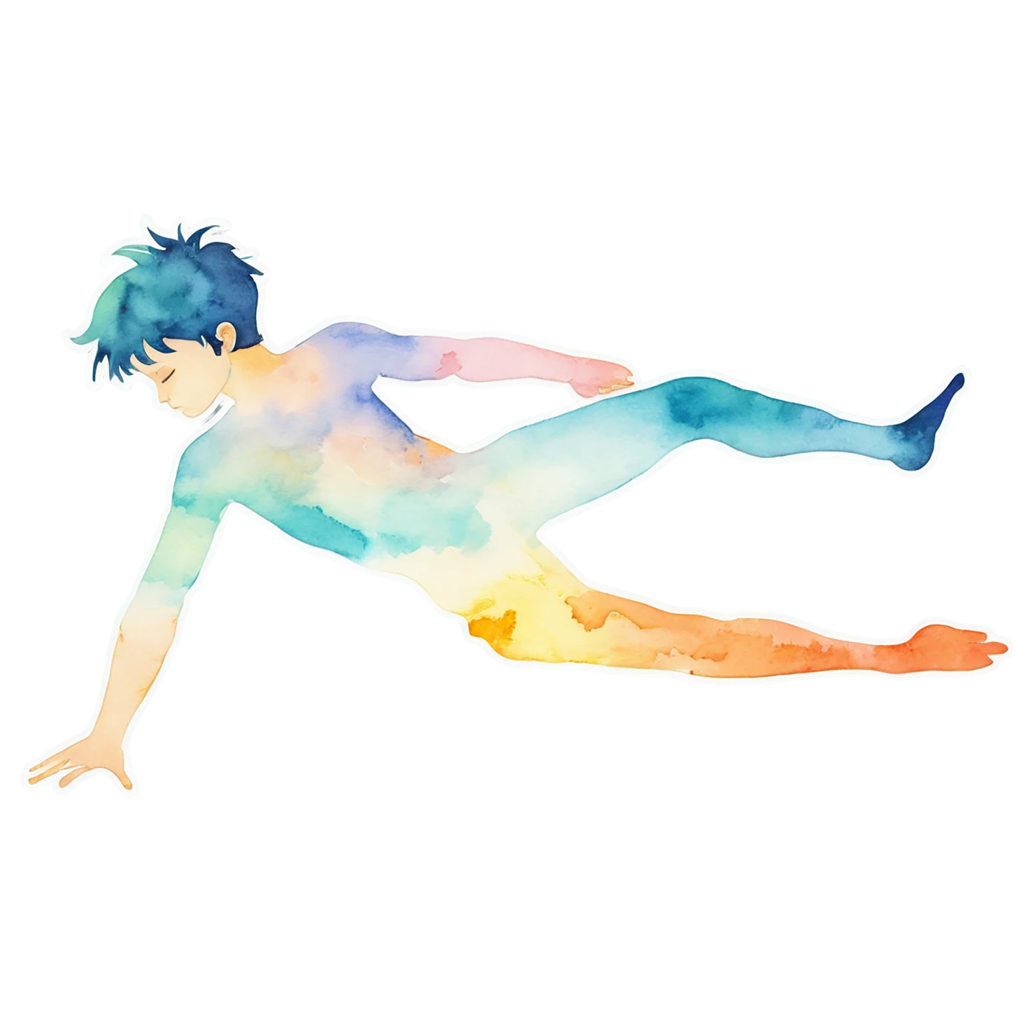Boy watercolor sticker isolated on transparent background #13595