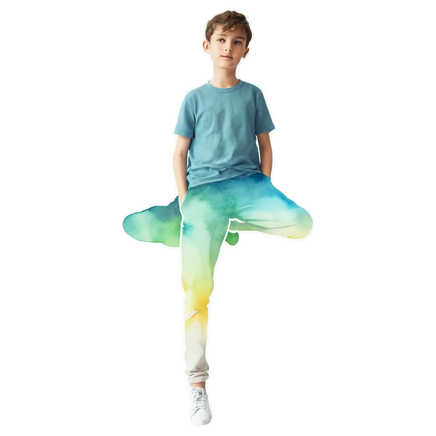 Boy watercolor sticker isolated on transparent background #13598