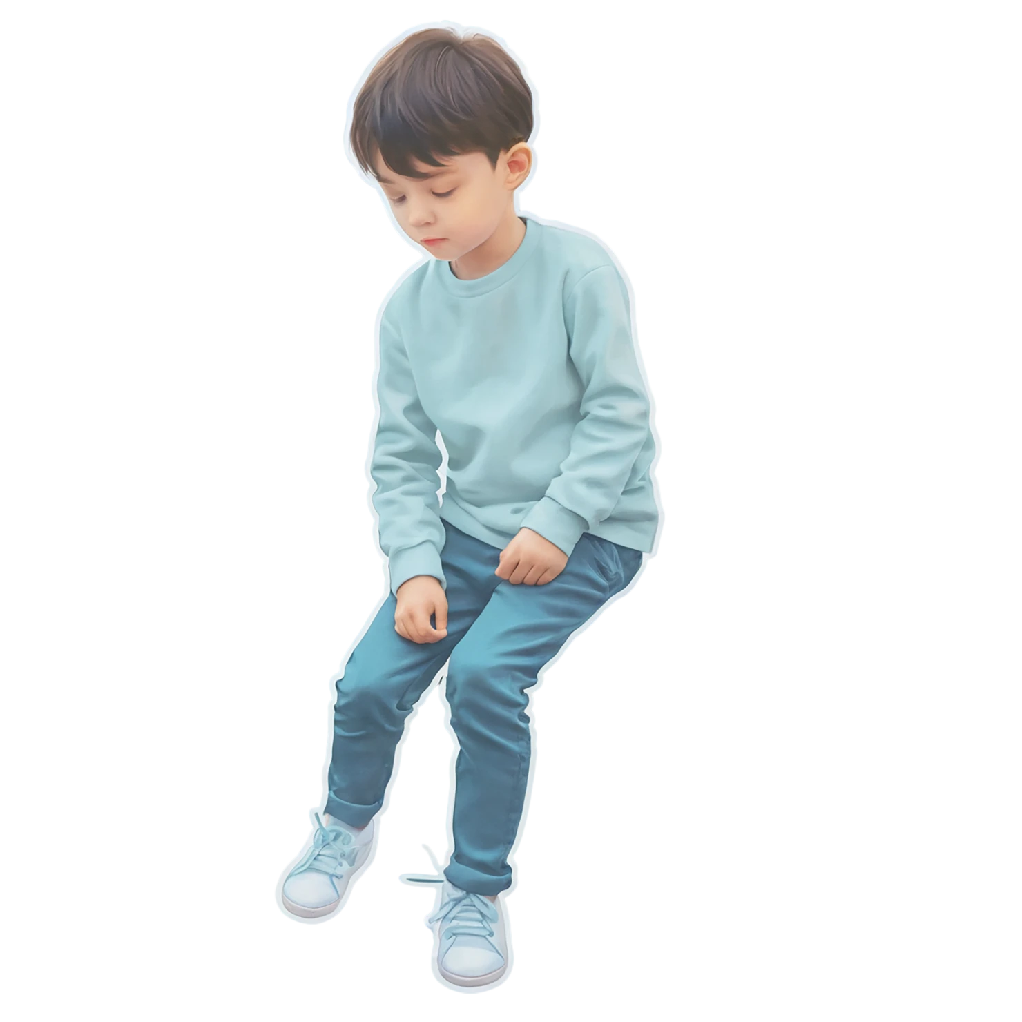 Boy watercolor sticker isolated on transparent background #13599