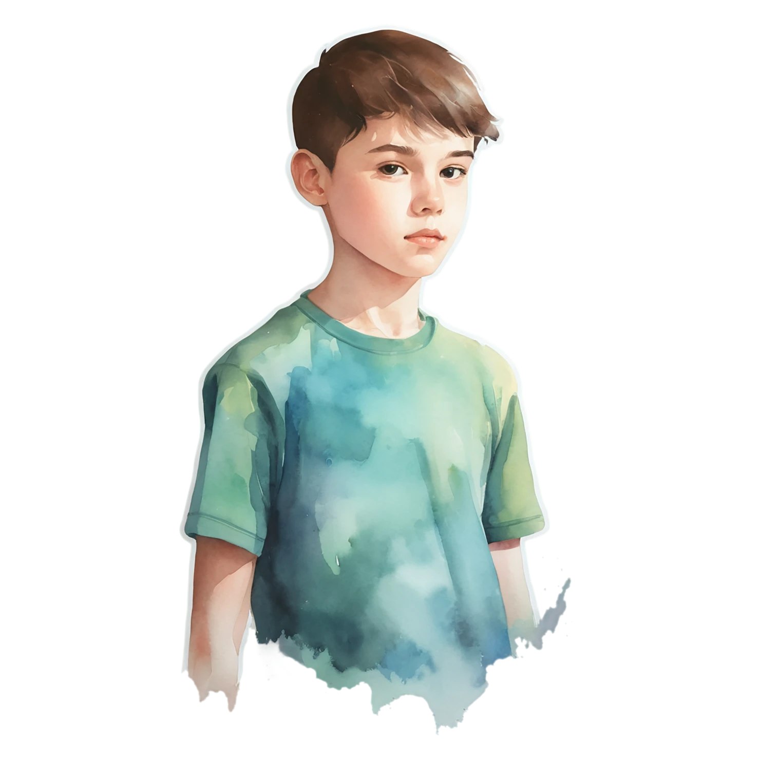 Boy watercolor sticker isolated on transparent background #13607