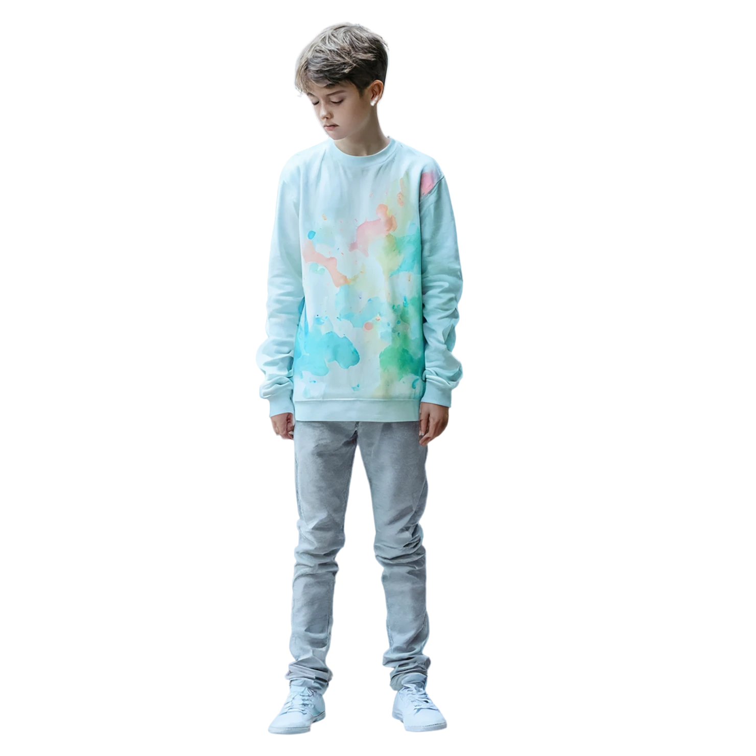 Boy watercolor sticker isolated on transparent background #13613