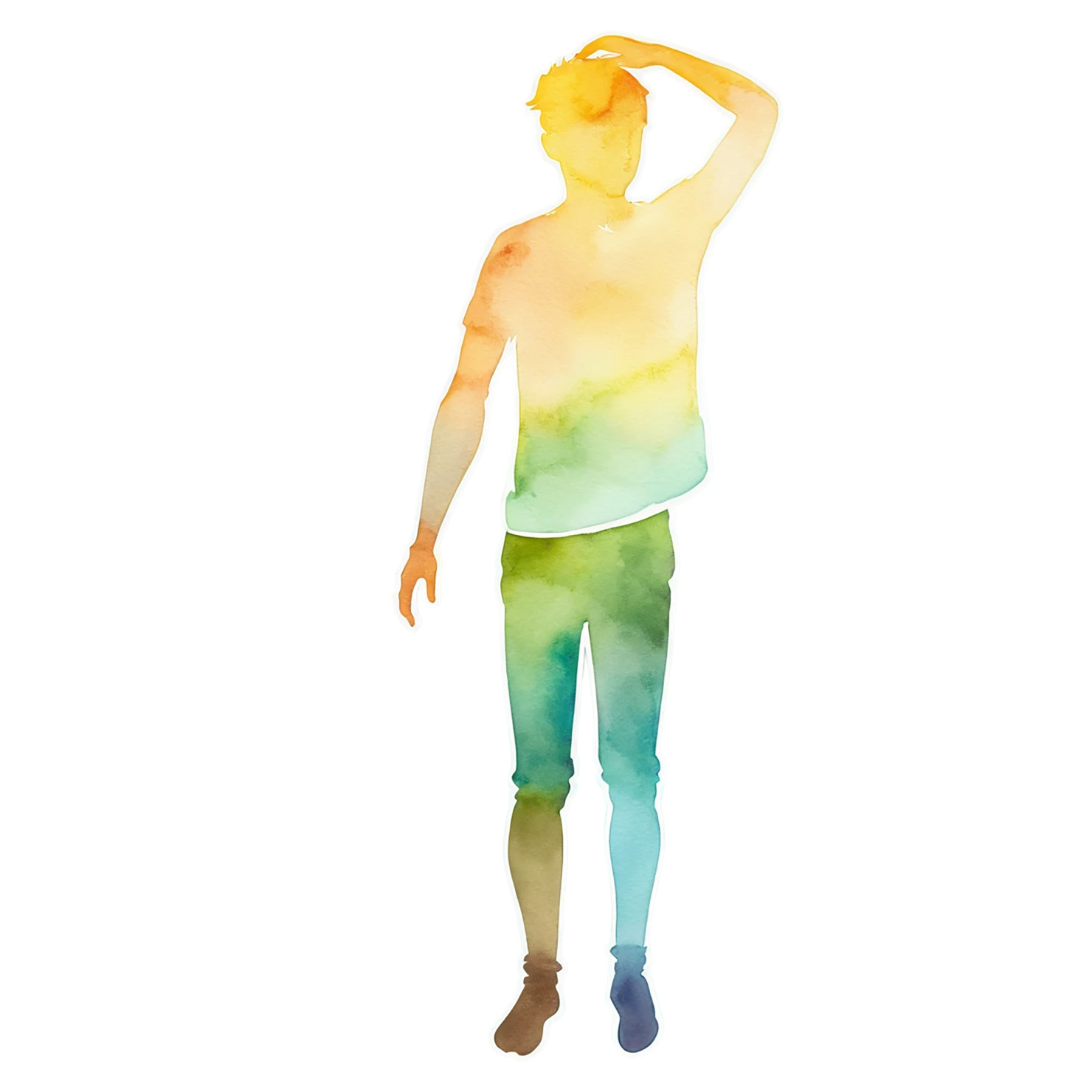 Boy watercolor sticker isolated on transparent background #13620