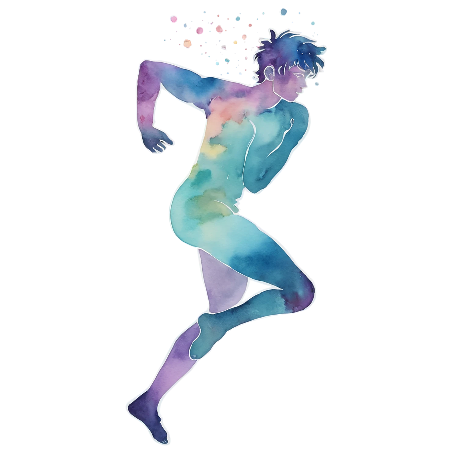 Boy watercolor sticker isolated on transparent background #13625
