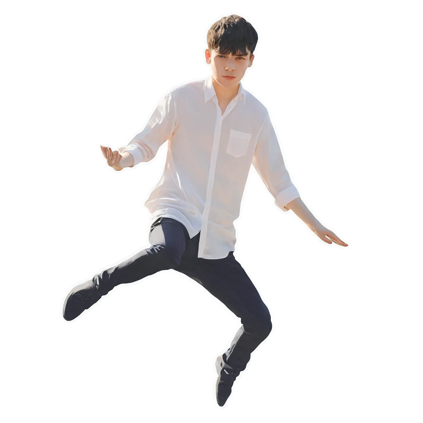 Boy watercolor sticker isolated on transparent background #13628
